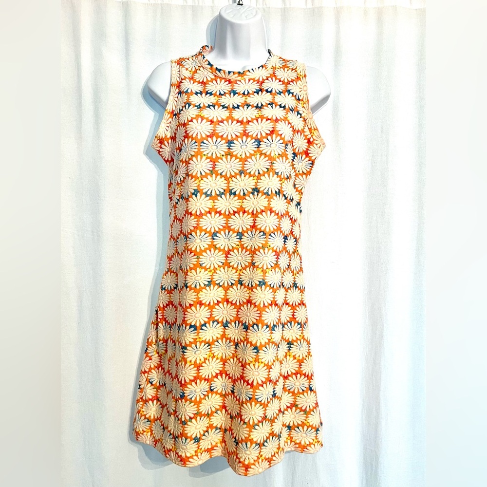 Vintage 90s Does 70s, Floral Daisy Dress - Small